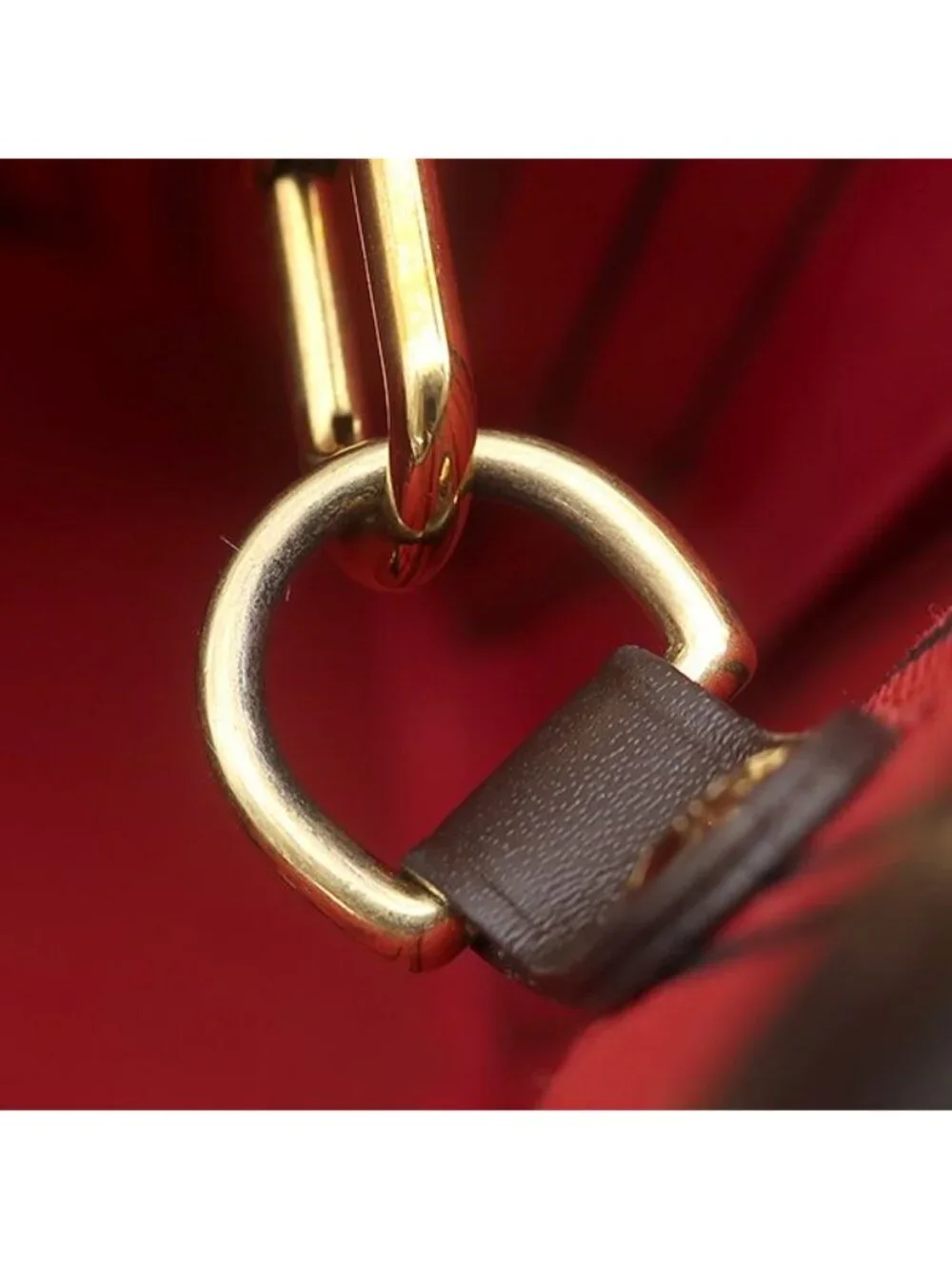 Louis Vuitton Tote Neverfull PM Damier Canvas Ebene Gold Brown